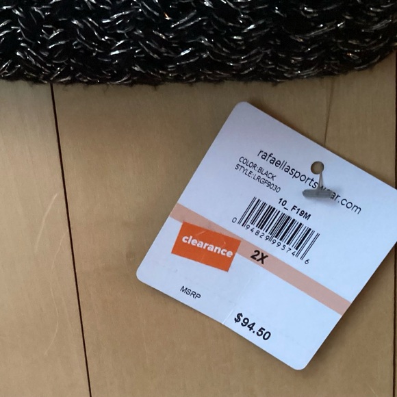 $94.50 NWT Black Gold Metallic Open Front RAFAELLA Sweater Size 2X - Picture 4 of 5